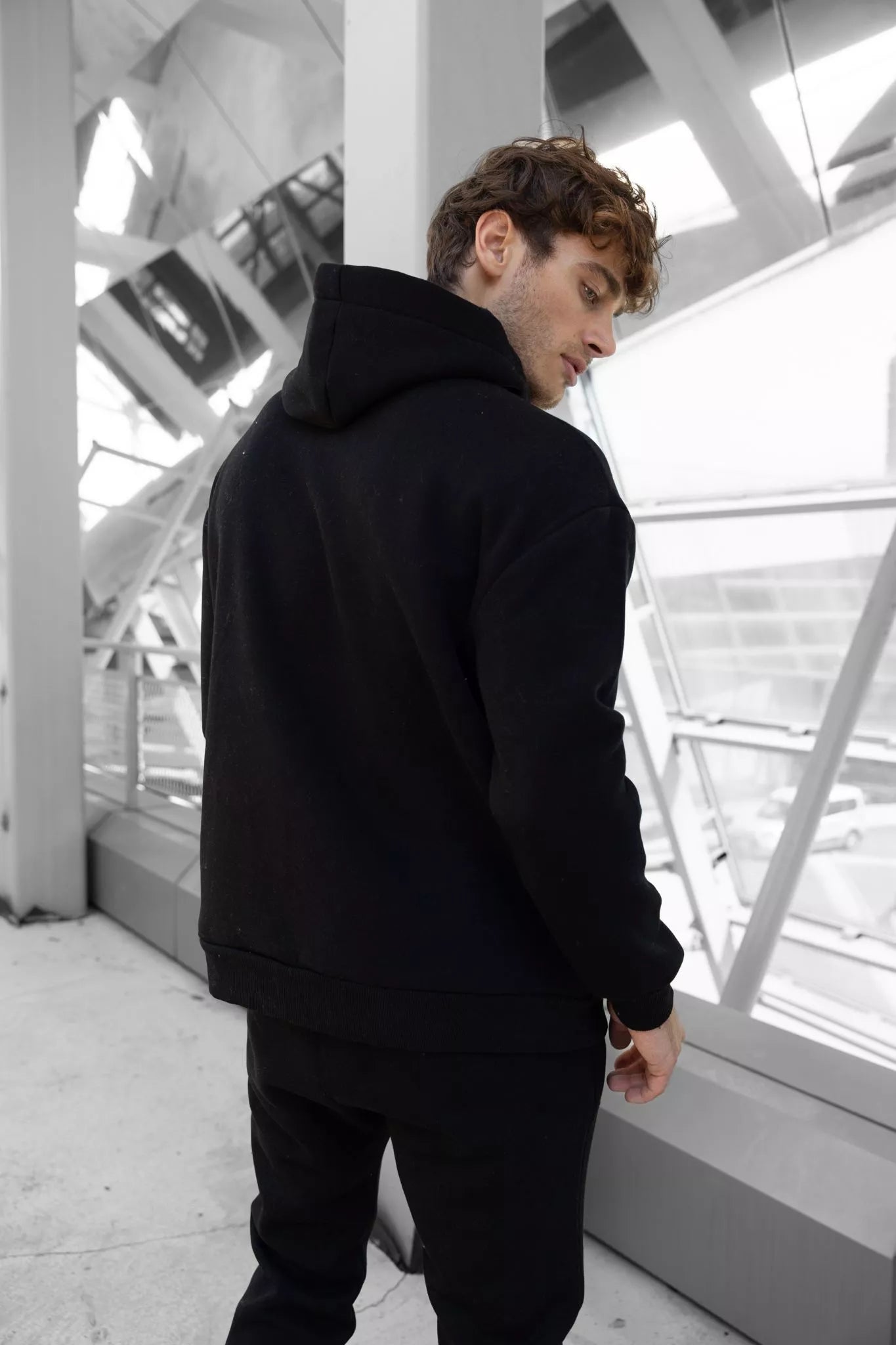 Black men's hooded tracksuit Zipos