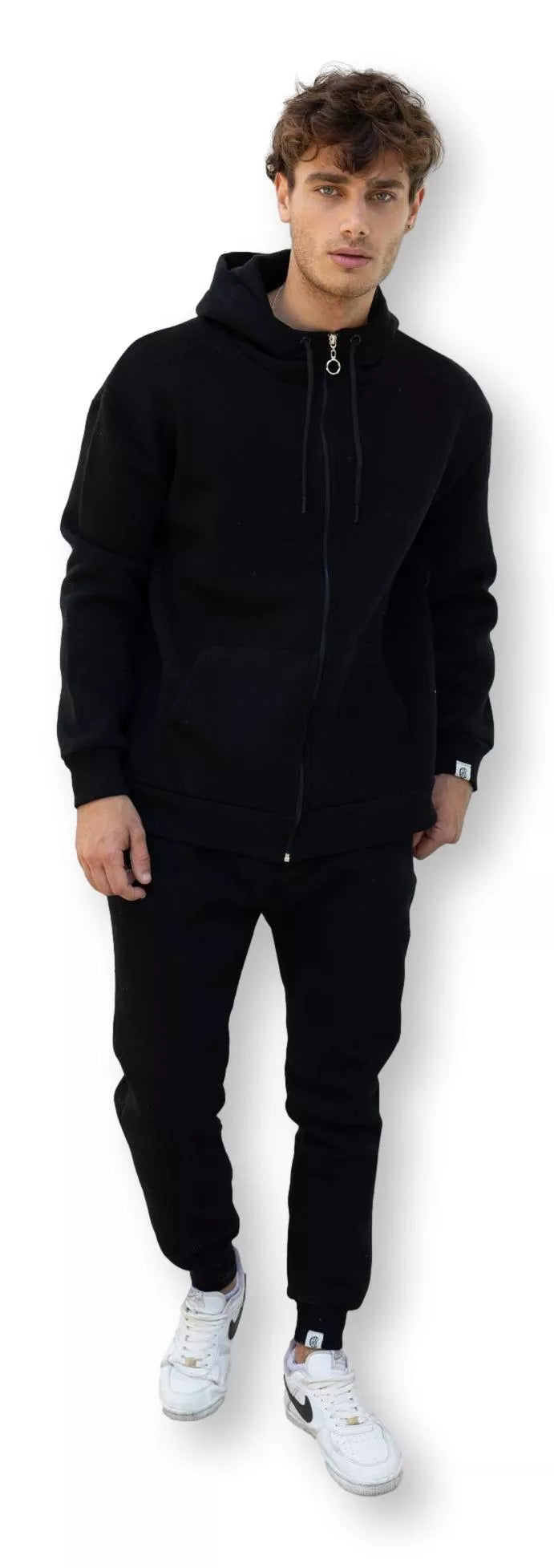 Black men's hooded tracksuit Zipos