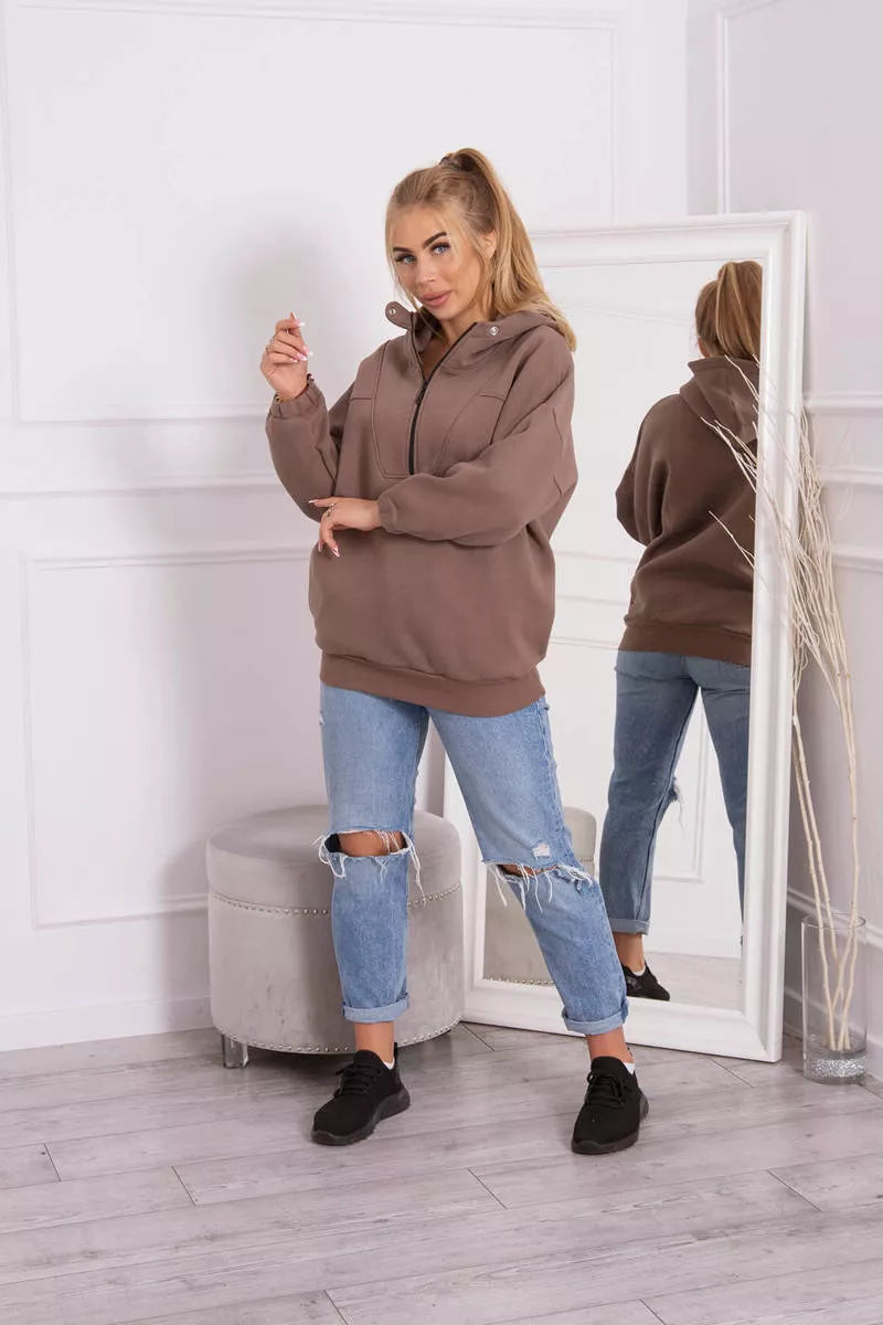 Mocca colored sweater for women Kesi 