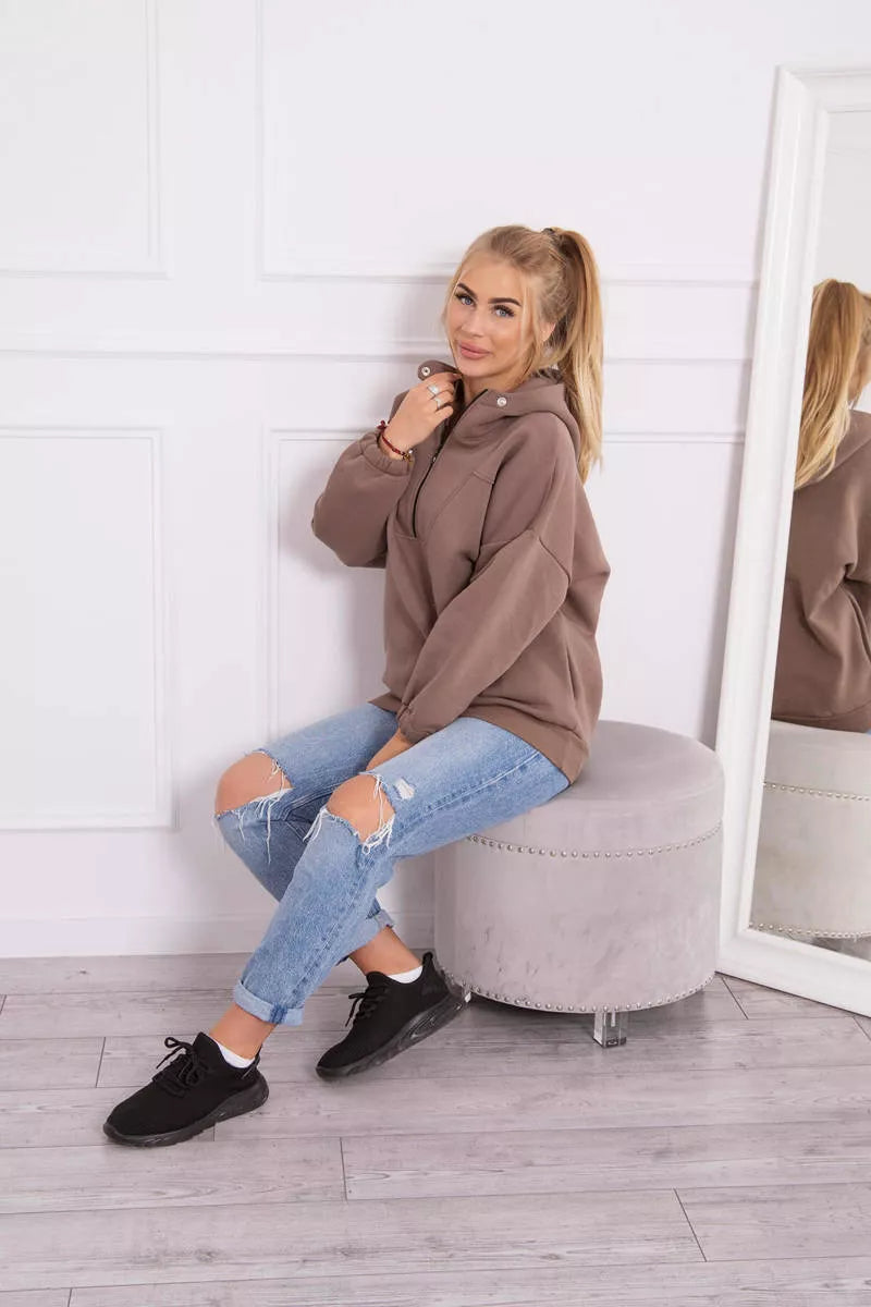 Mocca colored sweater for women Kesi 