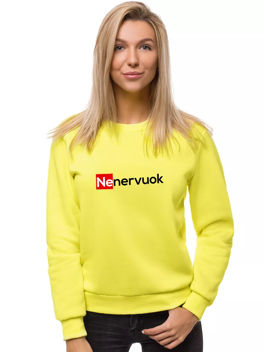 Women's yellow neon sweater Don't be nervous