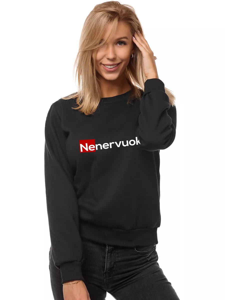 Women's black sweater Don't be nervous