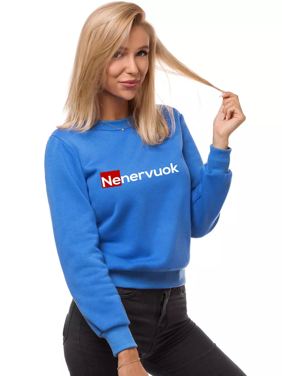 Women's blue sweater Don't be nervous