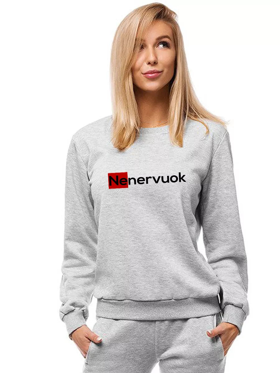 Women's gray sweater Don't be nervous