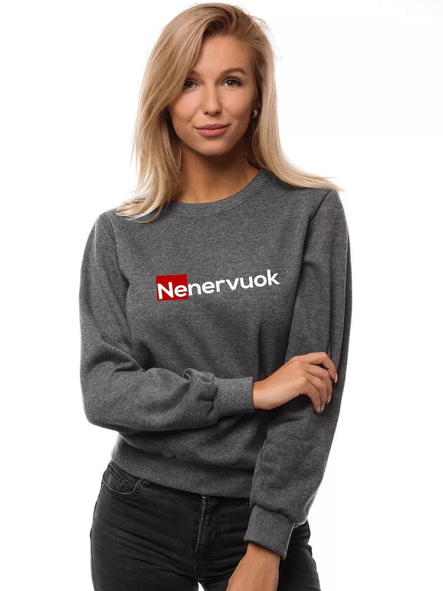 Women's dark gray sweater Don't be nervous