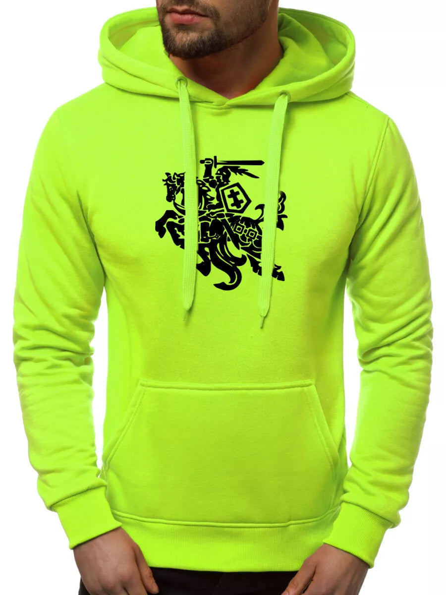 Neon green men's hoodie Vytis