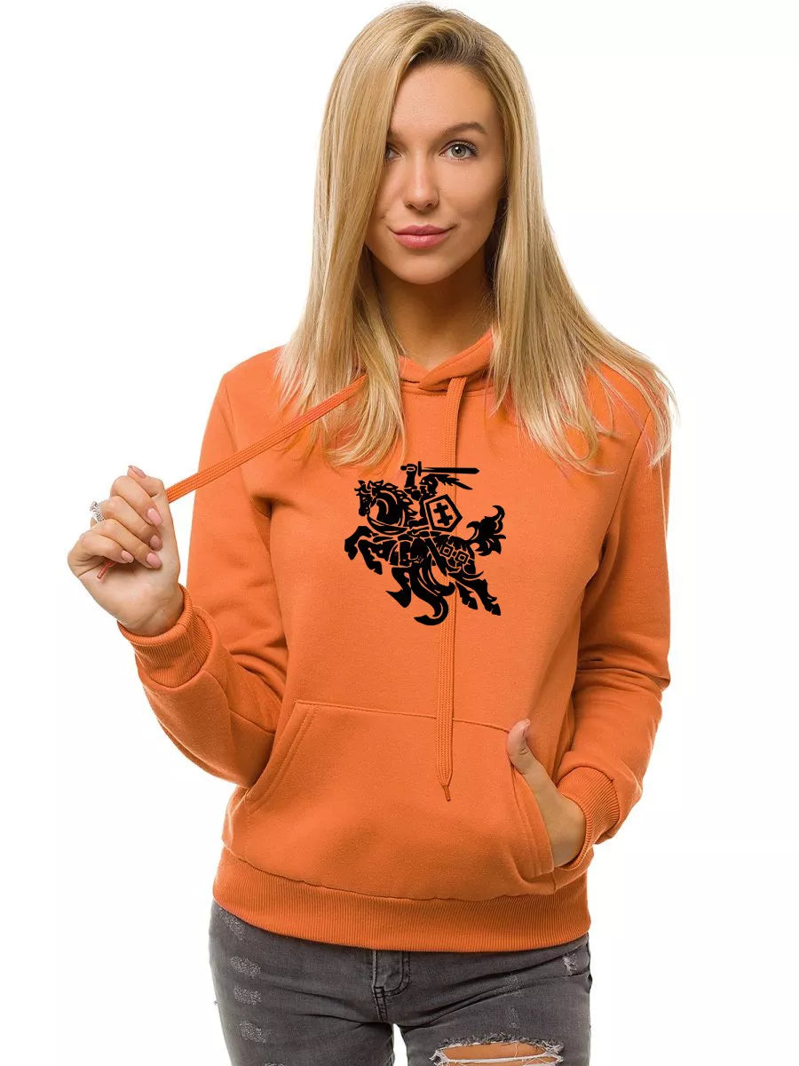 Blurred orange women's hoodie - black Vytis