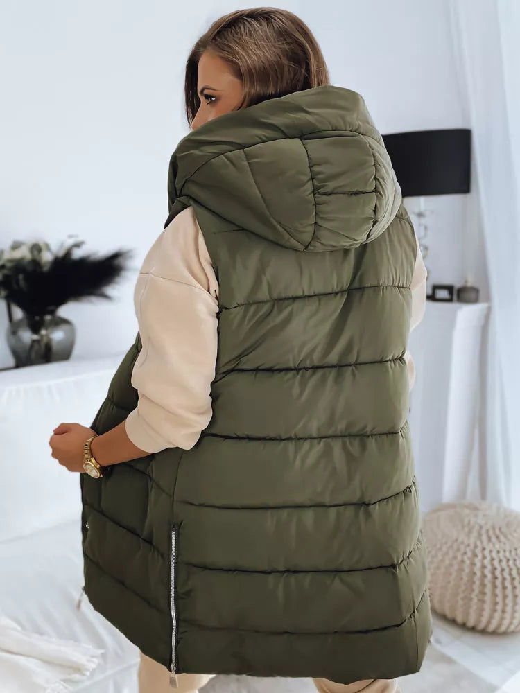 Khaki hooded vest Noelin