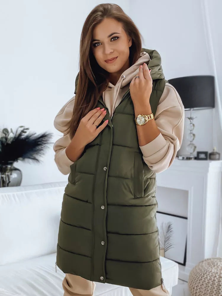 Khaki hooded vest Noelin