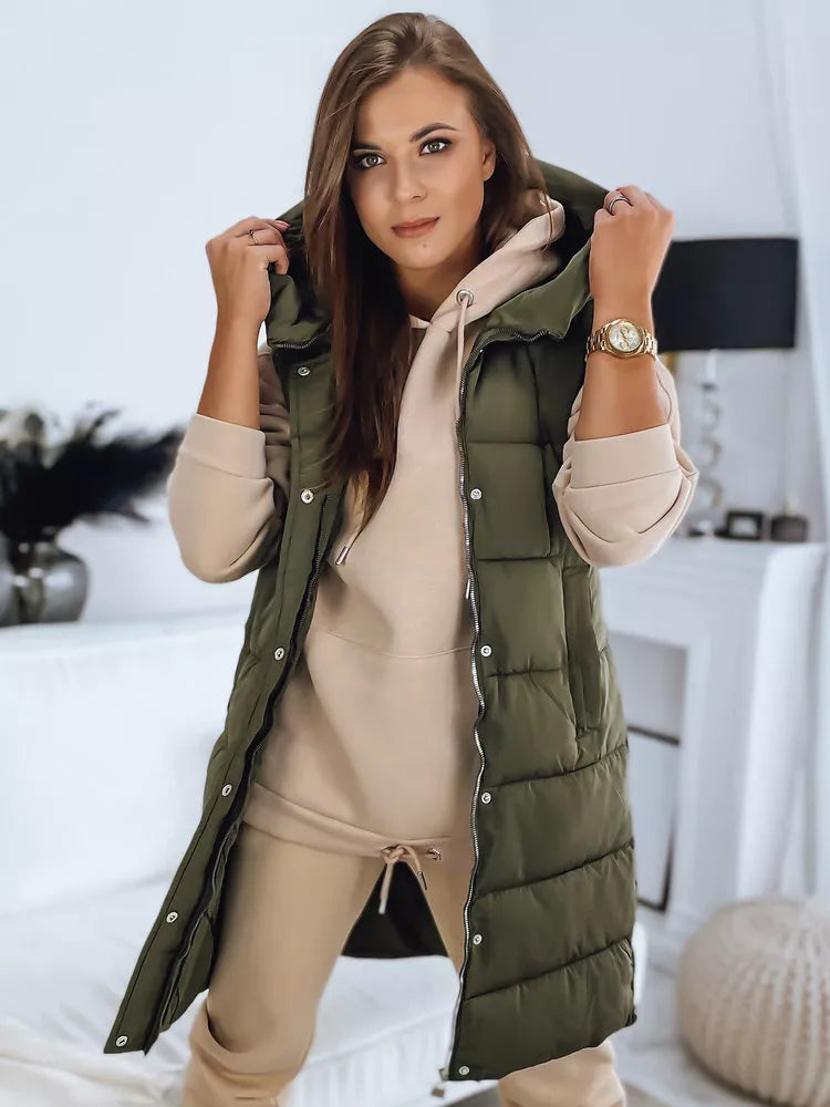 Khaki hooded vest Noelin