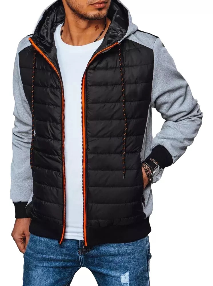 Men's gray jacket with hood Bastin