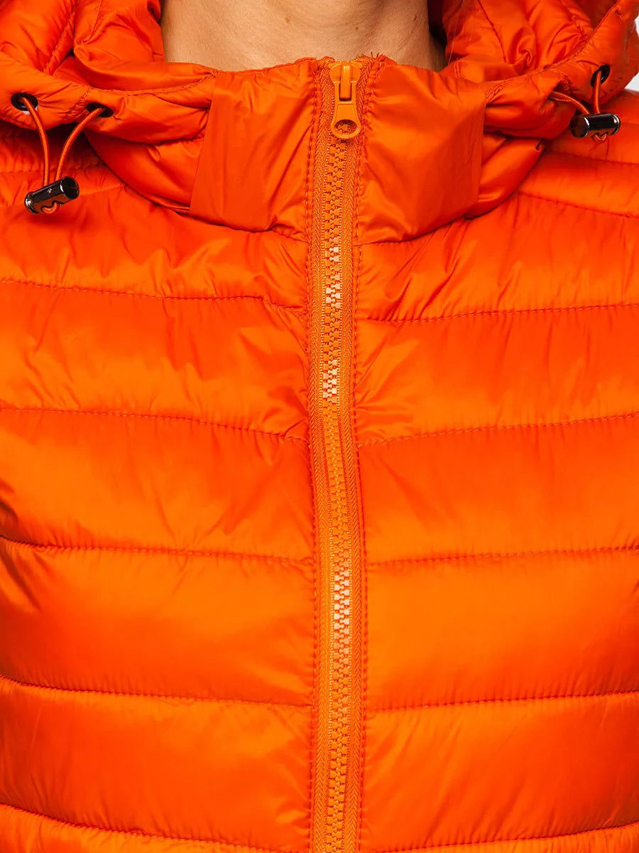 Caramel-colored hooded vest Dzil