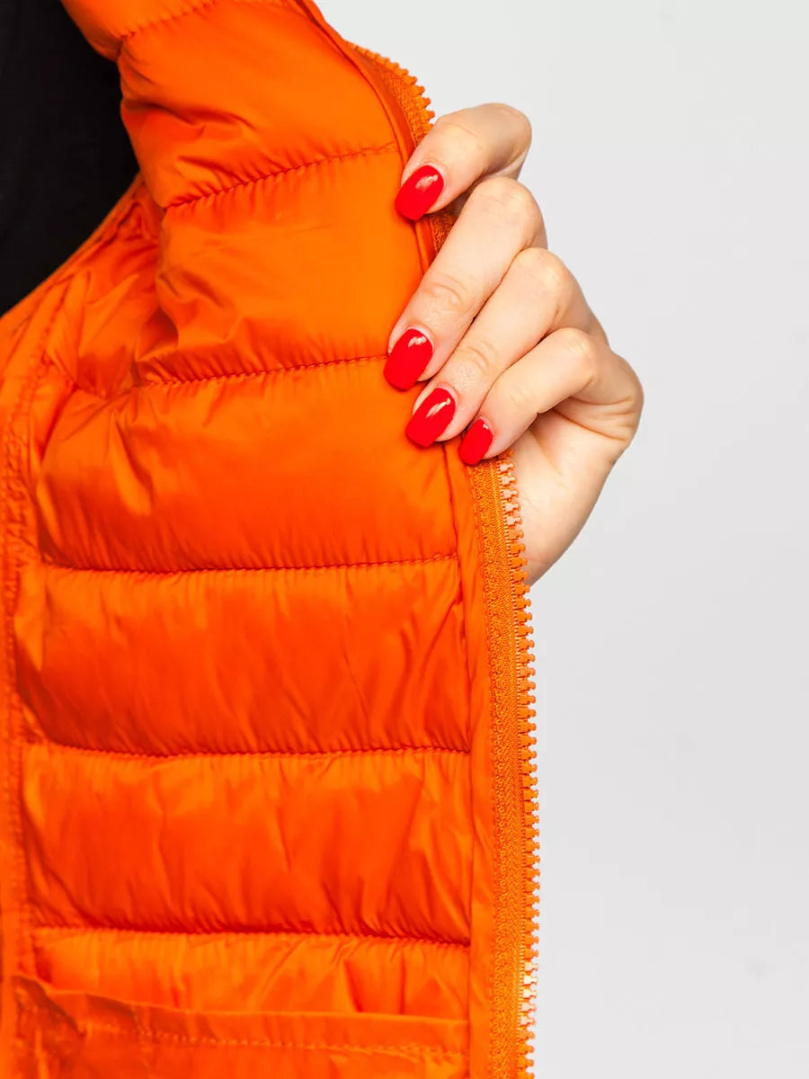 Caramel-colored hooded vest Dzil