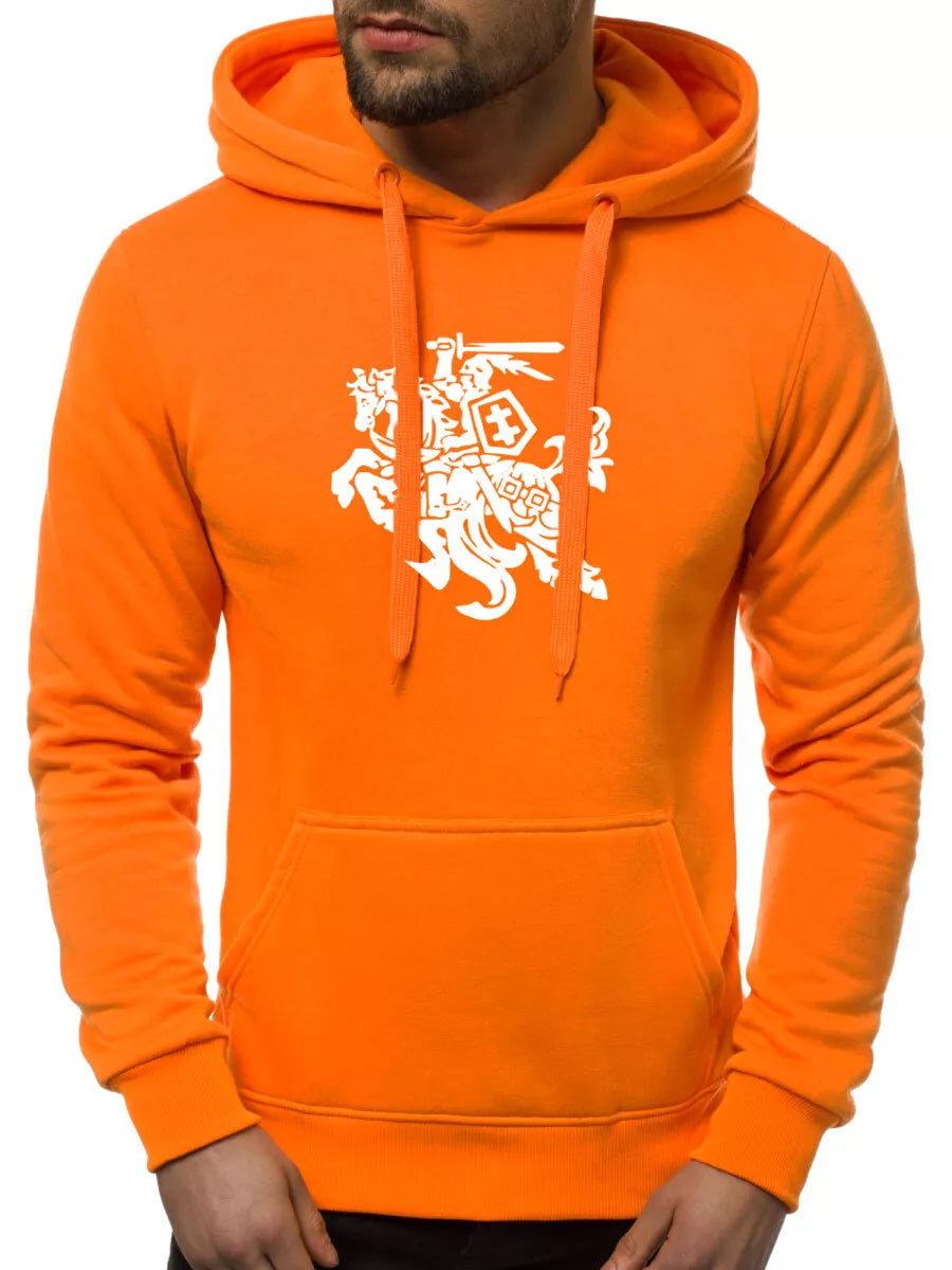 Orange men's hoodie Vytis