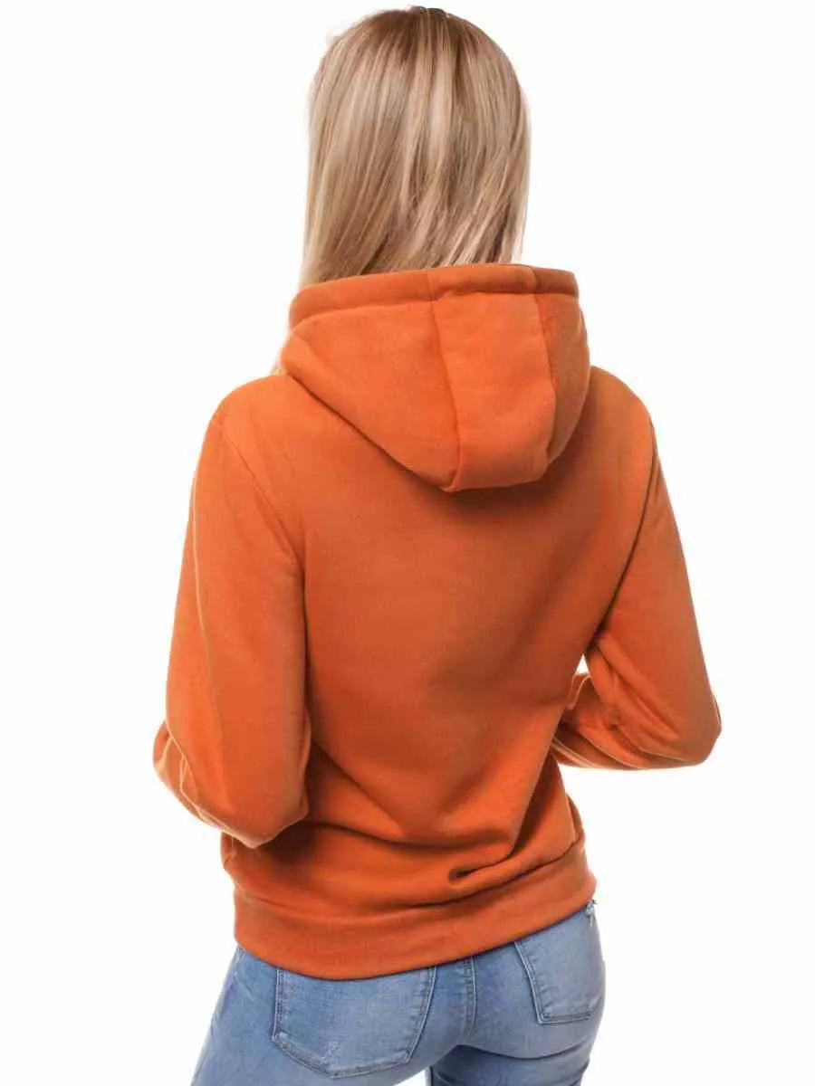 Orange women's sweatshirt with a hood Molin