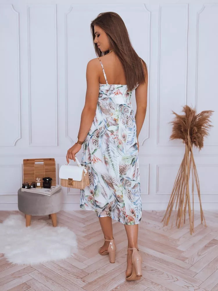 White women's dress with flowers Ladybird 