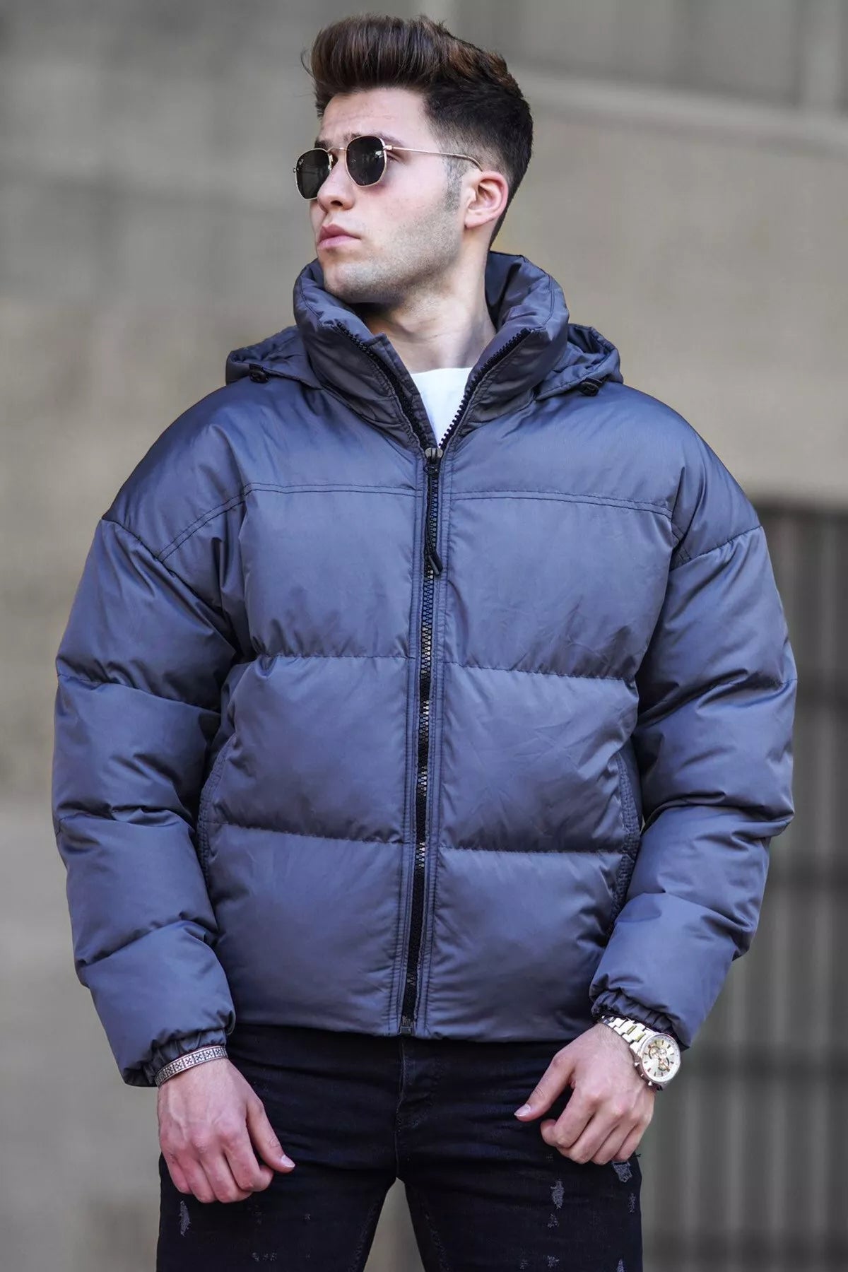 Men's grey jacket with hood Jack