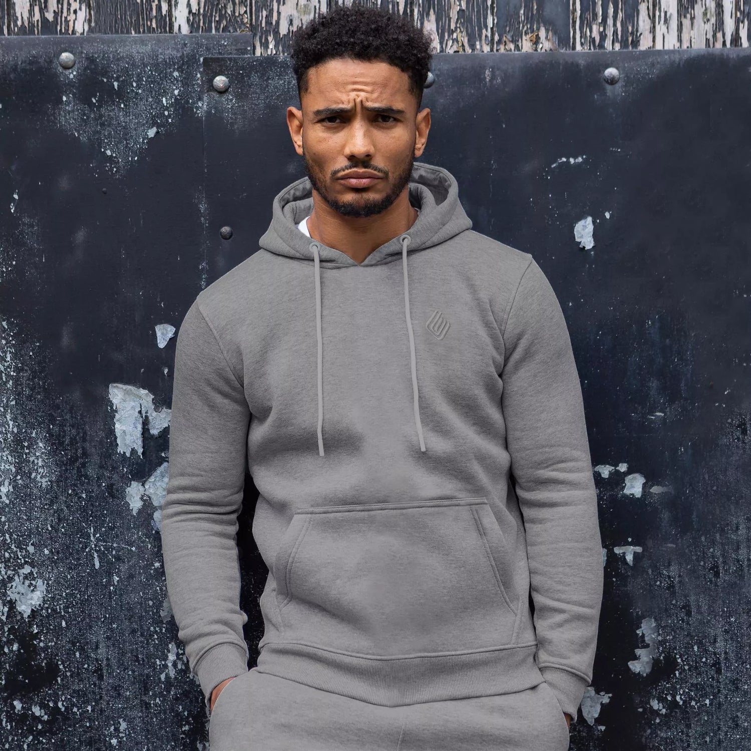 Men's grey hooded tracksuit Take