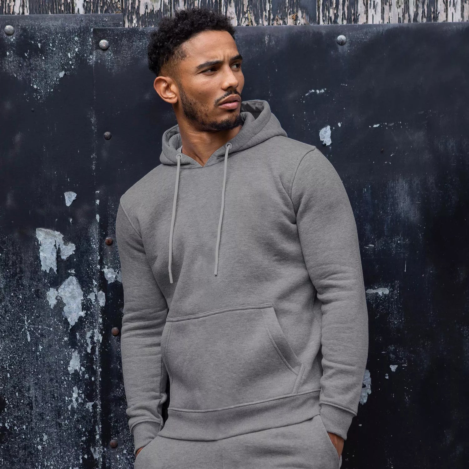 Men's grey hooded tracksuit Take