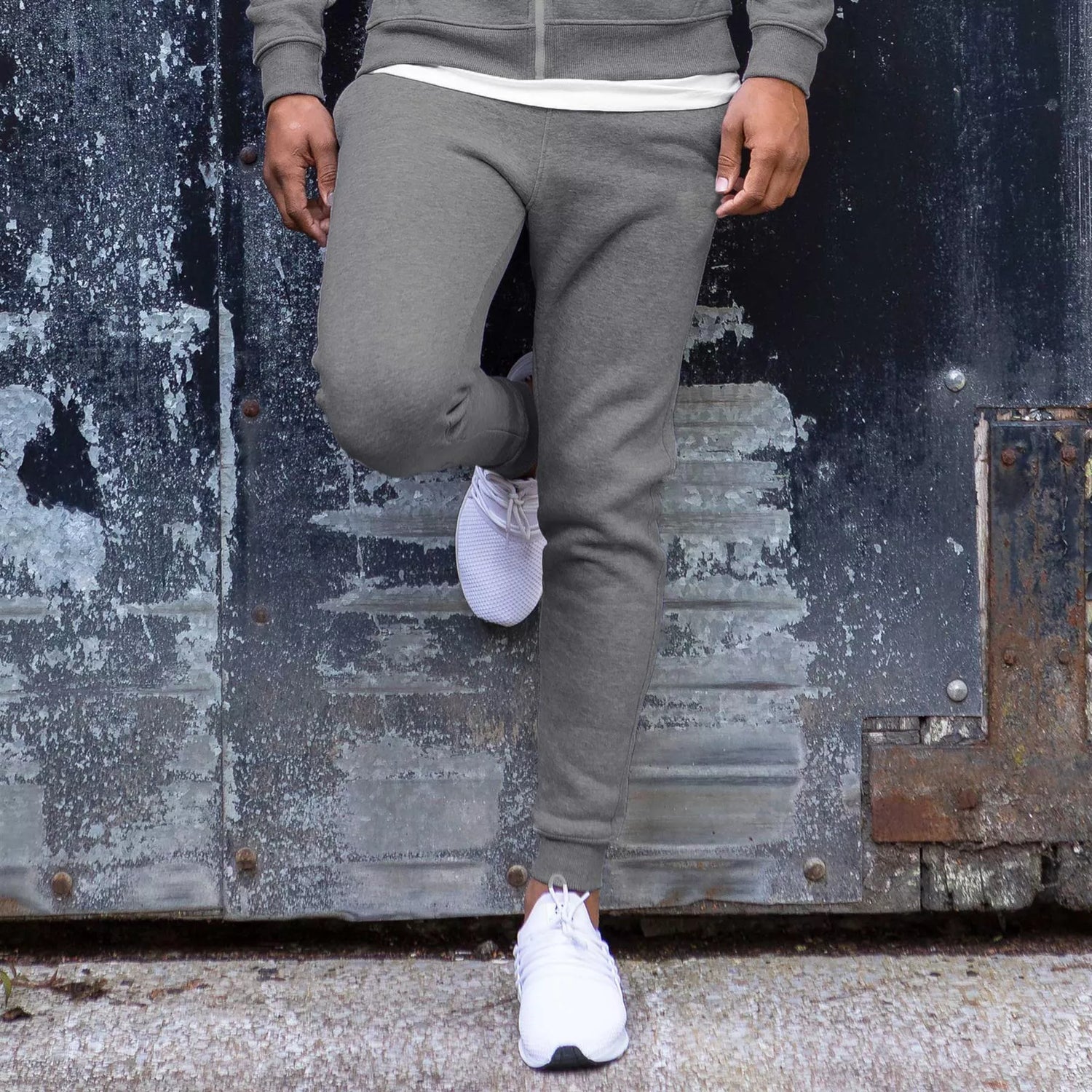Men's grey hooded tracksuit Take