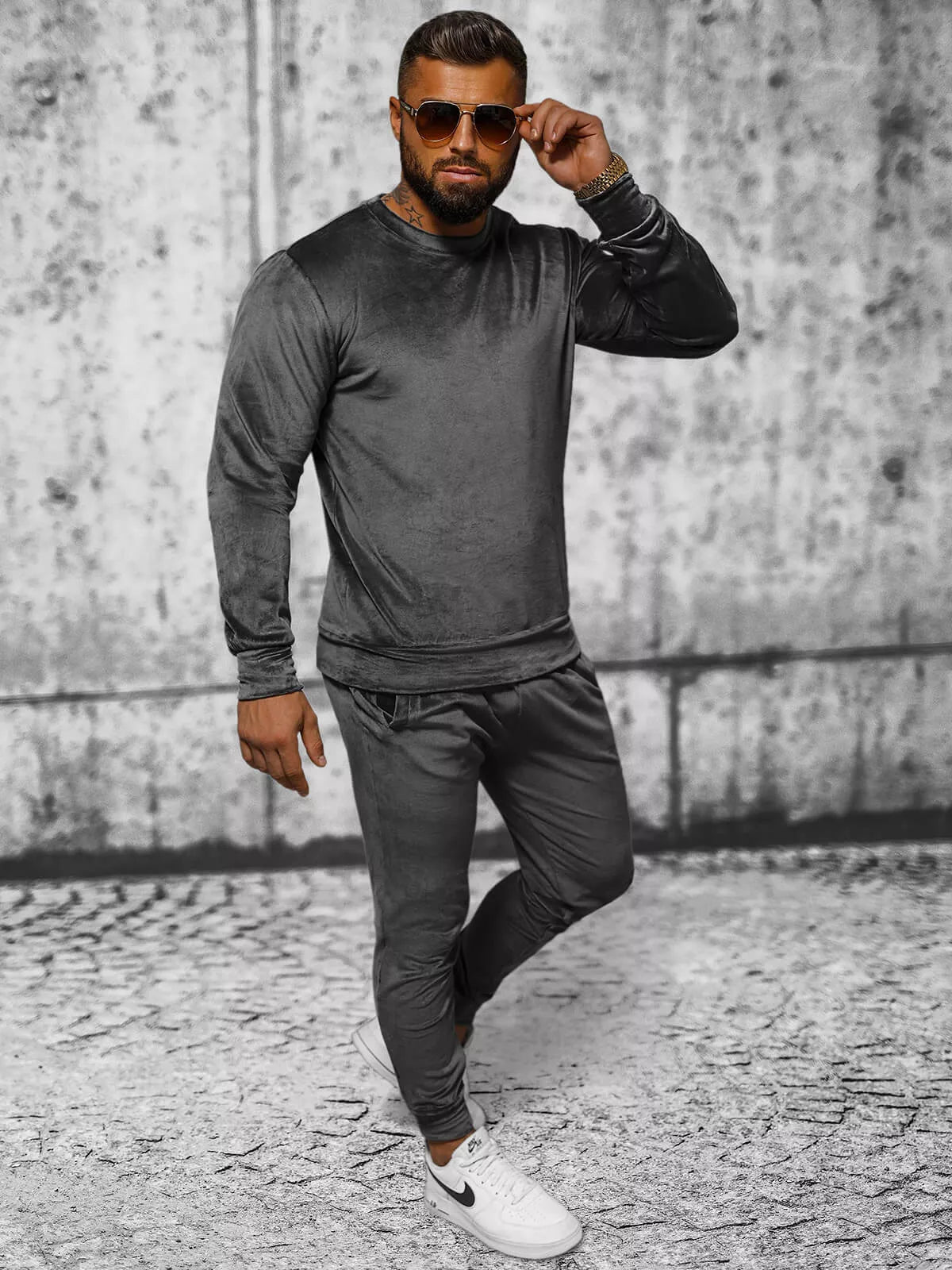 Gray velour set Bill