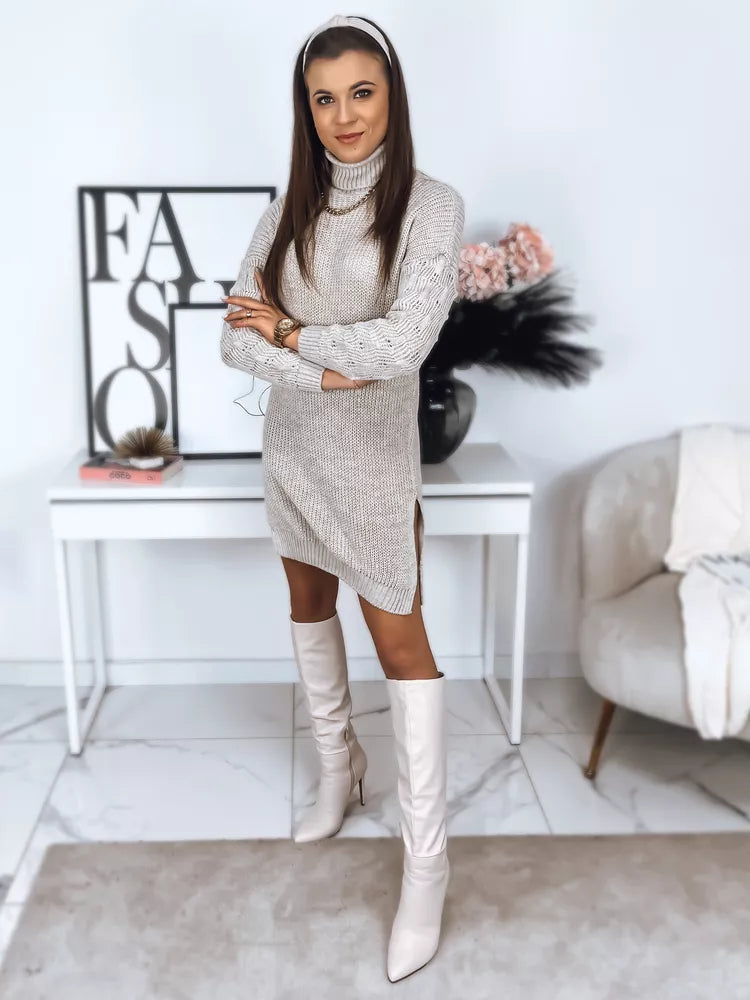 Knitted women's brown dress Snor