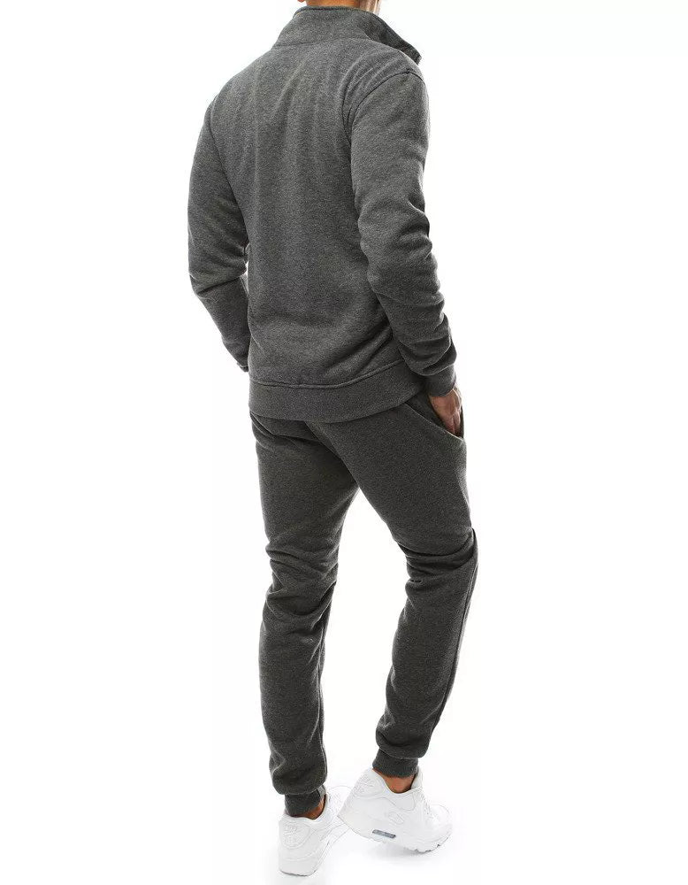 Grey men's tracksuit without a hood.
