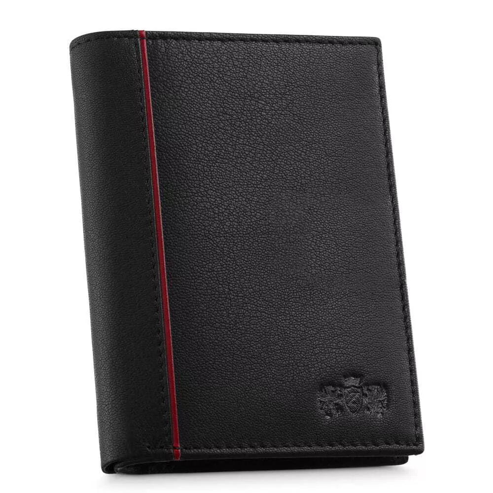 Black leather wallet for women