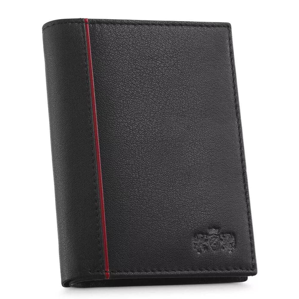 Black leather wallet for women