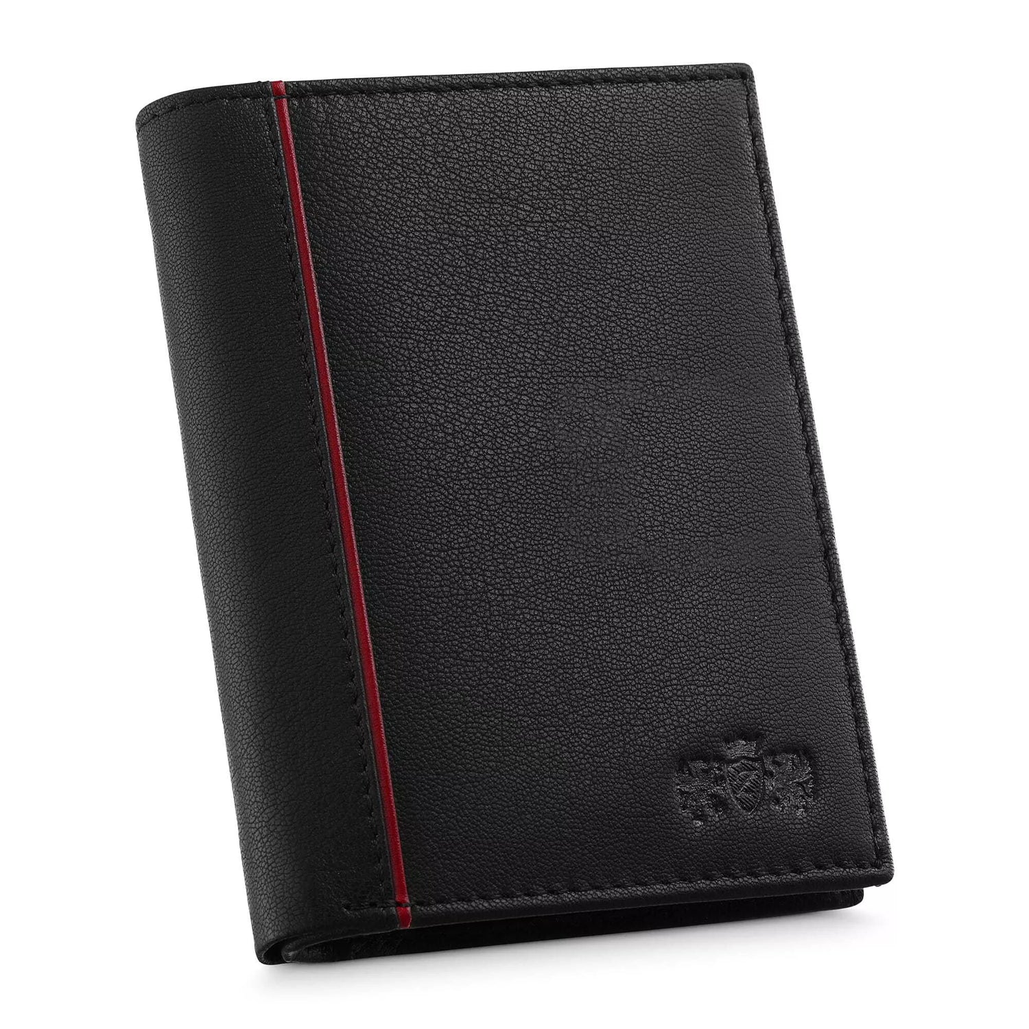 Black leather wallet for women