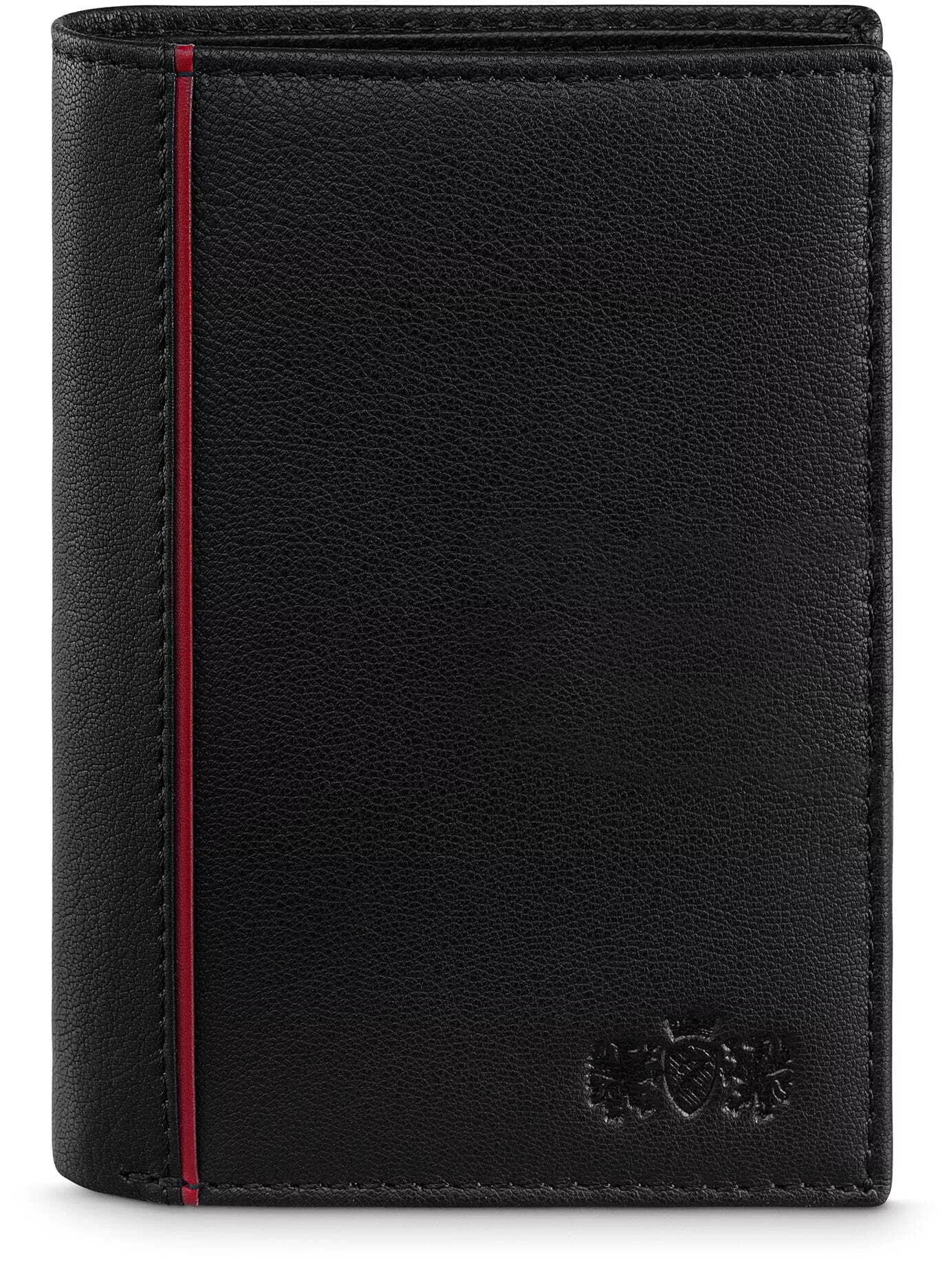 Black leather wallet for women
