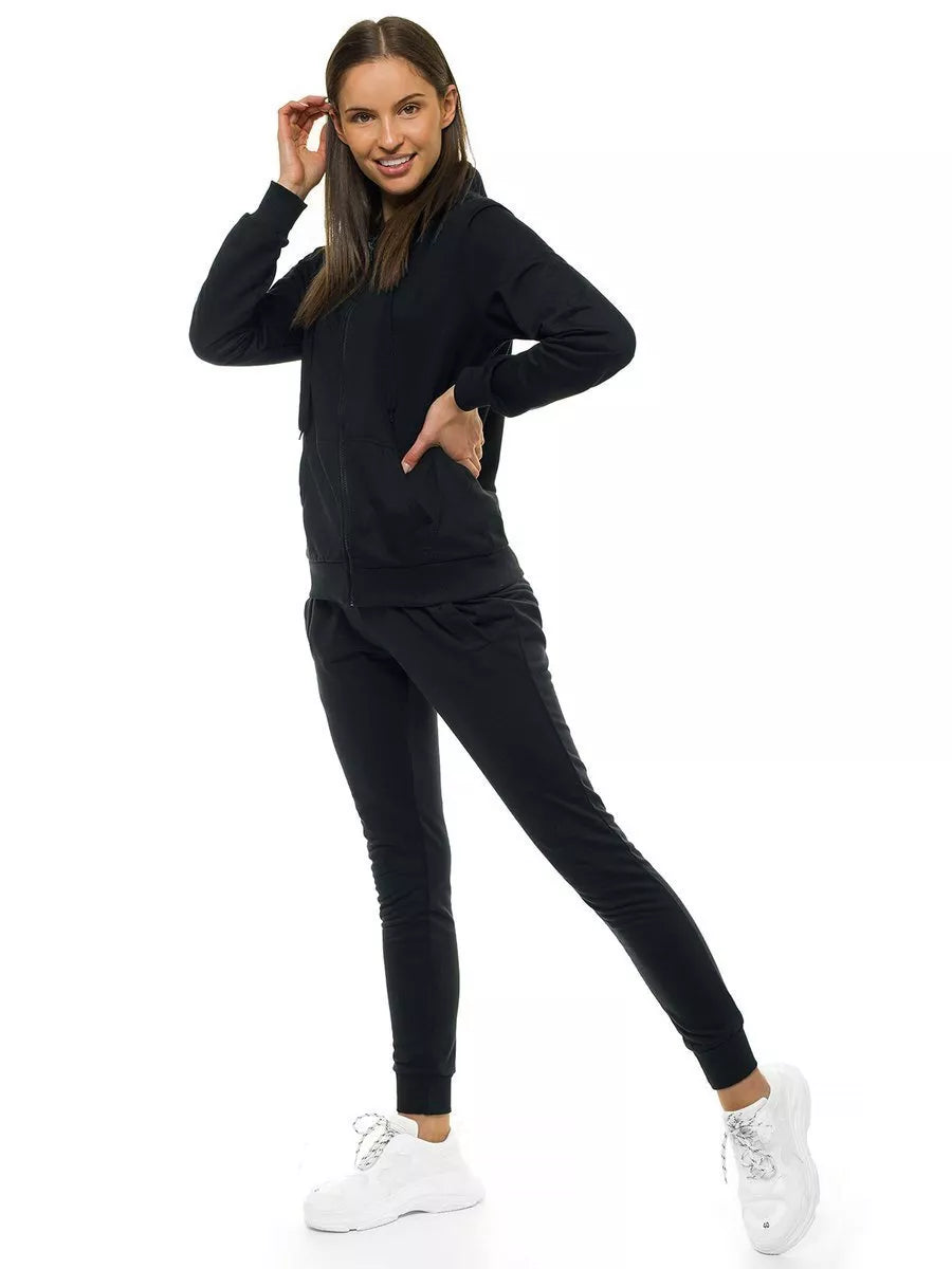 Thin black women's hooded tracksuit Leia