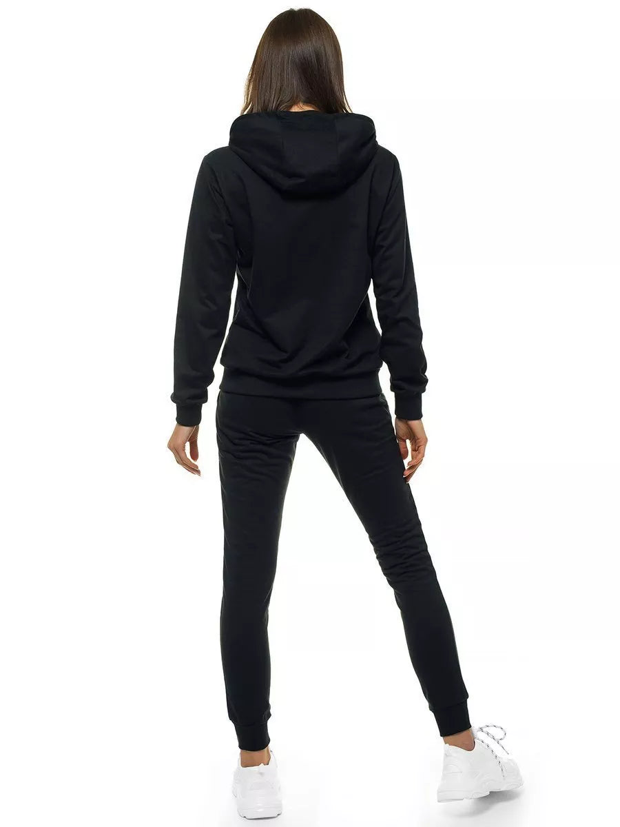 Thin black women's hooded tracksuit Leia