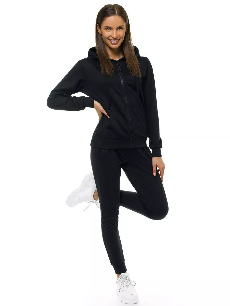 Thin black women's hooded tracksuit Leia