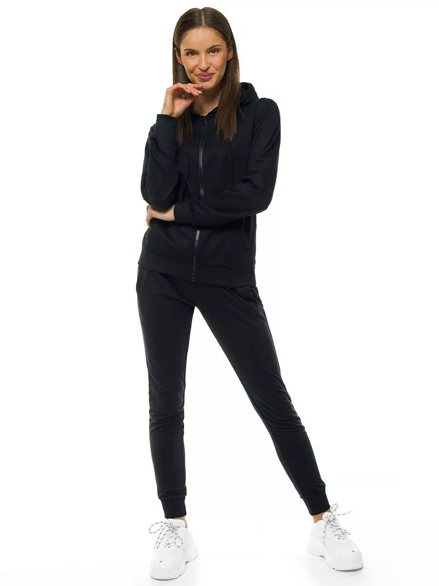 Thin black women's hooded tracksuit Leia