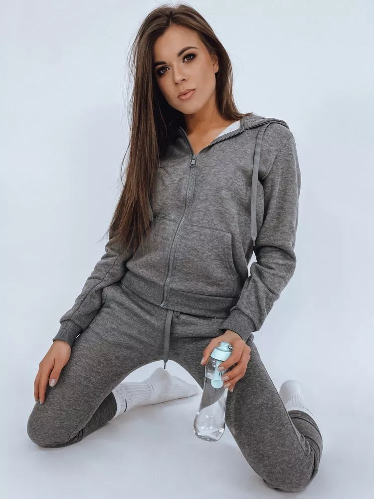 Thin grey women's hooded tracksuit Leia