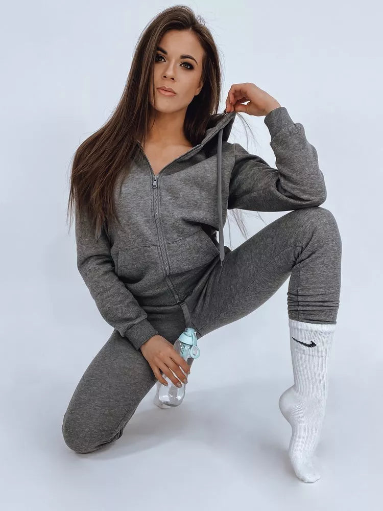 Thin grey women's hooded tracksuit Leia