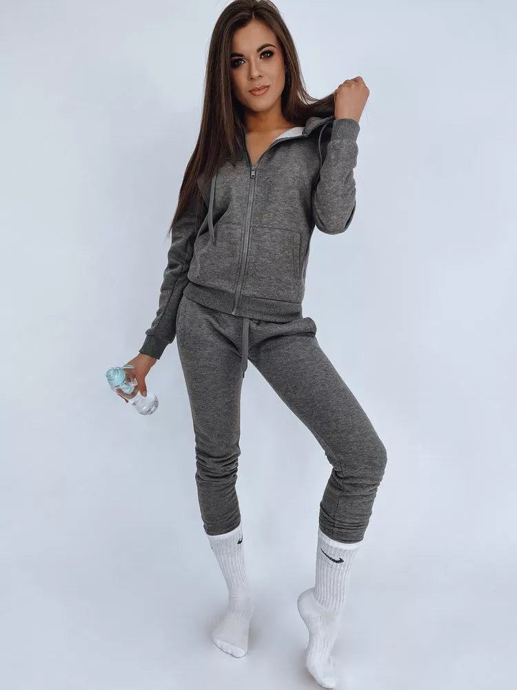 Thin grey women's hooded tracksuit Leia