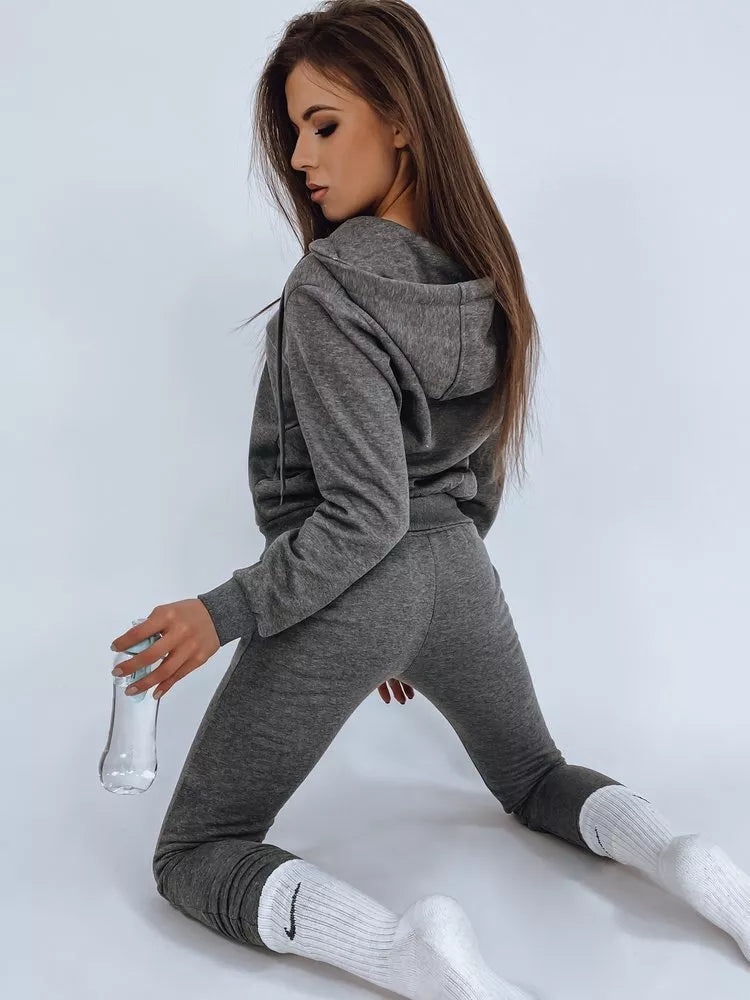 Thin grey women's hooded tracksuit Leia