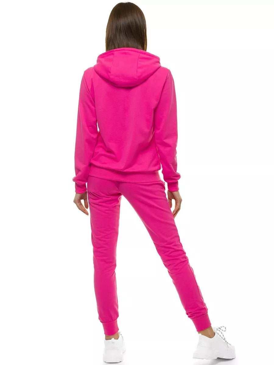 Thin pink women's hooded tracksuit Leia