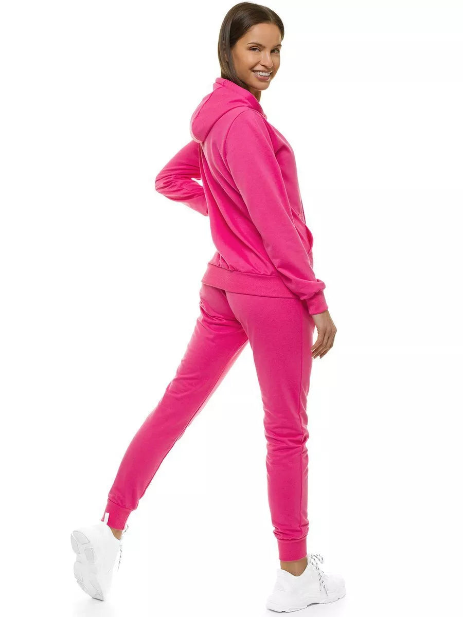 Thin pink women's hooded tracksuit Leia