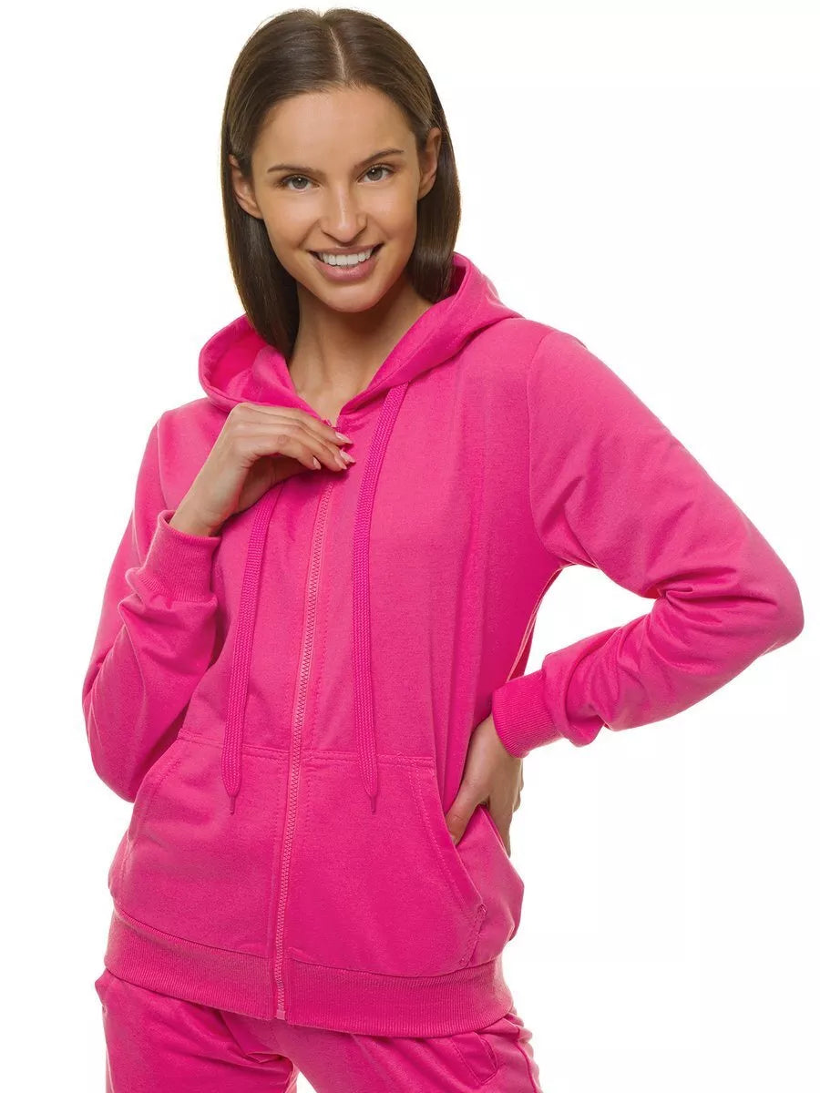 Thin pink women's hooded tracksuit Leia