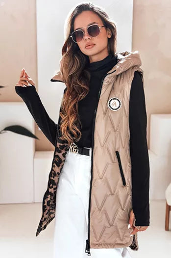 Women's brown reversible vest Bora