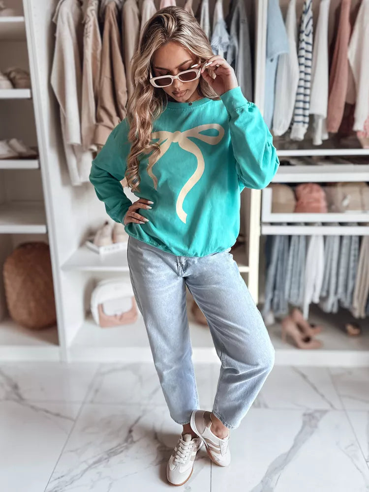 Women's turquoise sweater Cute