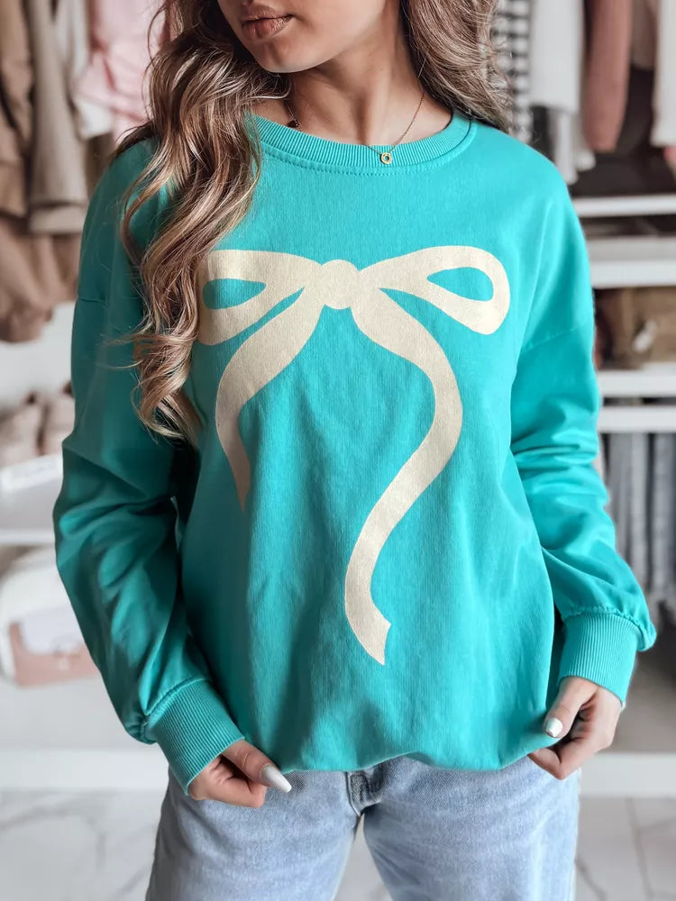 Women's turquoise sweater Cute