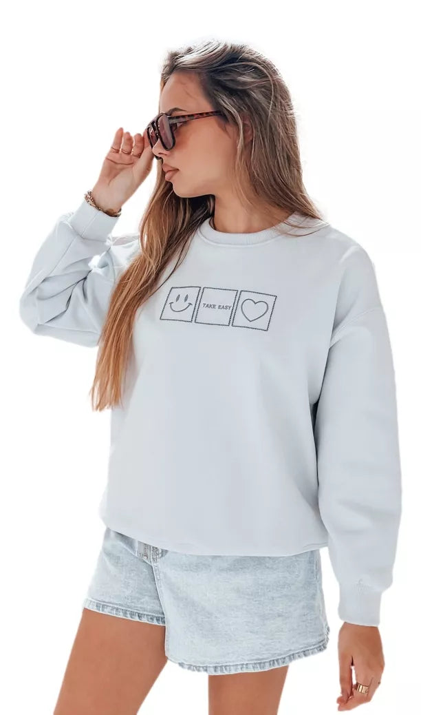 Women's light blue sweater Easy