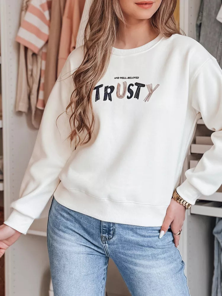 Women's white sweater Trusty
