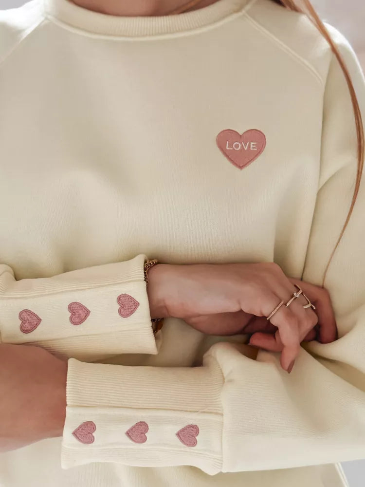 Women's yellow sweater Love