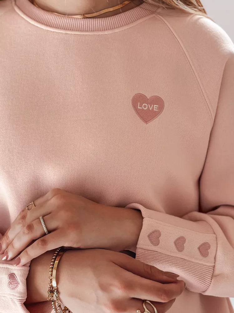 Women's pink sweater Love