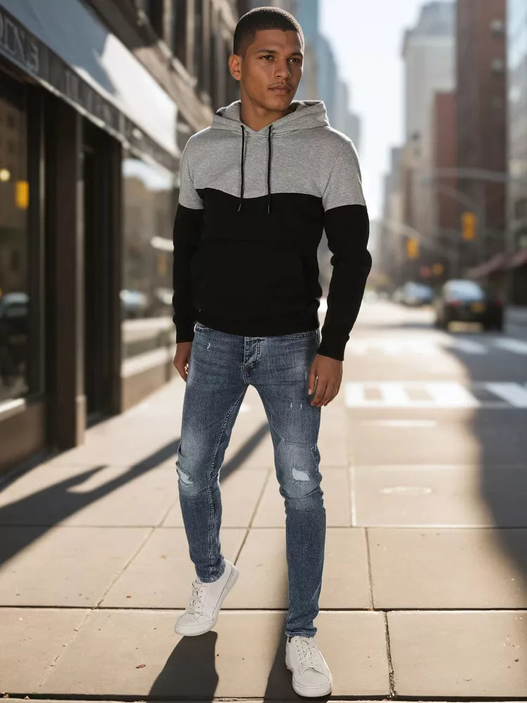 Men's light gray sweater Race